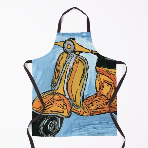 Item preview, Vintage Yellow Vespa Scooter Expressive Painting designed and sold by Dwaalhaas.com.