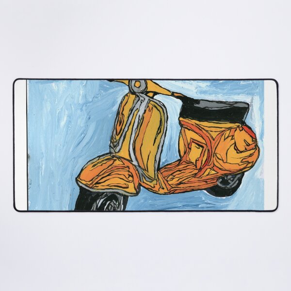 Item preview, Vintage Yellow Vespa Scooter Expressive Painting designed and sold by Dwaalhaas.com.