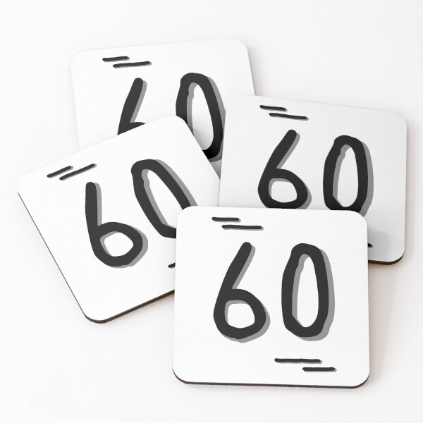 Item preview, Number 60 - Bold Black Artistic Numeral Design designed and sold by Dyche Studio.