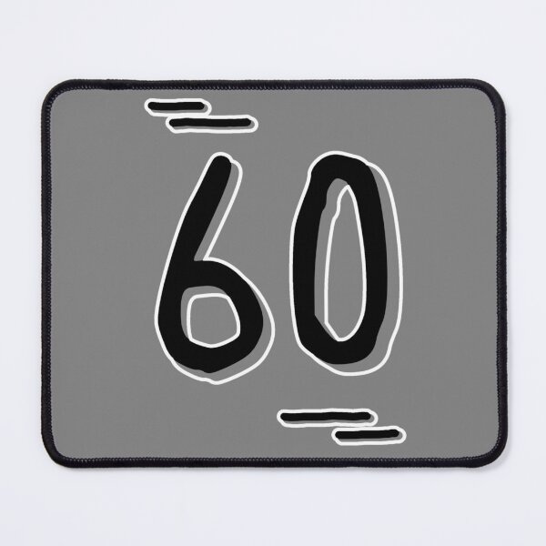 Item preview, Number 60 - Bold Black Artistic Numeral Design designed and sold by Dyche Studio.