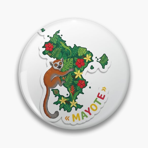 Item preview, the maki clinging to the map of Mayotte designed and sold by FoxinhoSoumaila.