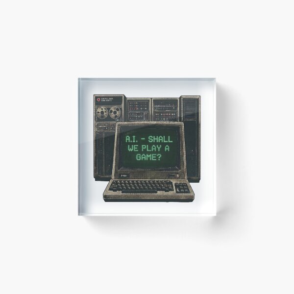 Item preview, A.I. - Shall We Play A Game? - Retro Computer T-Shirt designed and sold by Scorpion Creative.
