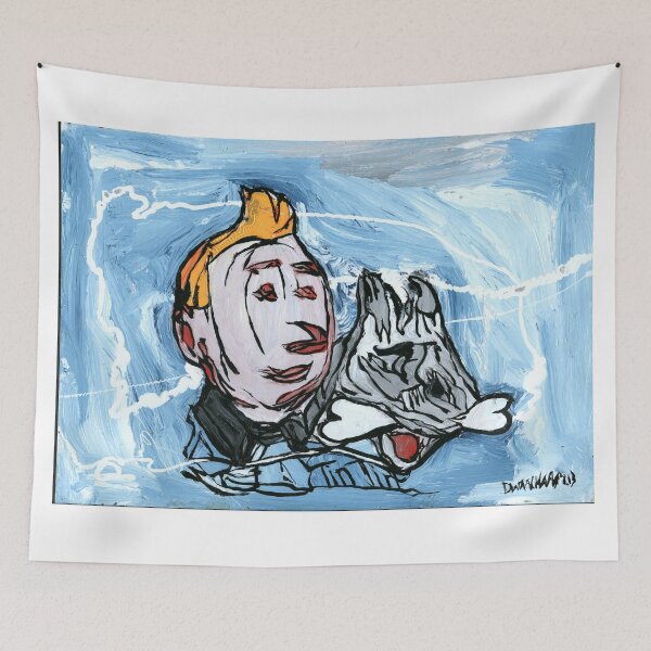 Item preview, Tintin and Snowy Inspired Expressive Painting designed and sold by Dwaalhaas.com.