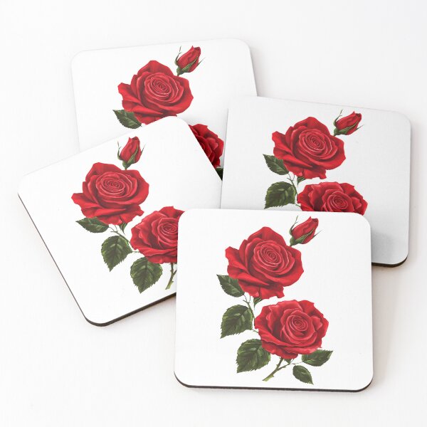 Item preview, Elegant bouquet of red roses / Vintage-style red rose art designed and sold by Nela-&-Lena.