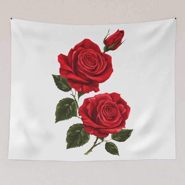 Item preview, Elegant bouquet of red roses / Vintage-style red rose art designed and sold by Nela-&-Lena.