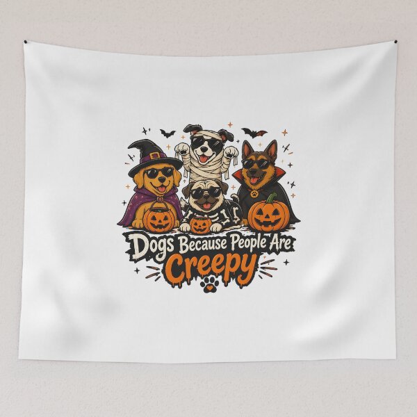 Item preview, Dogs Because People Are Creepy Halloween Art designed and sold by Dmo3HarkoArt.