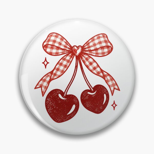 Item preview, Vintage Red Cherries with Gingham Bow designed and sold by CoCoArt-Ua.