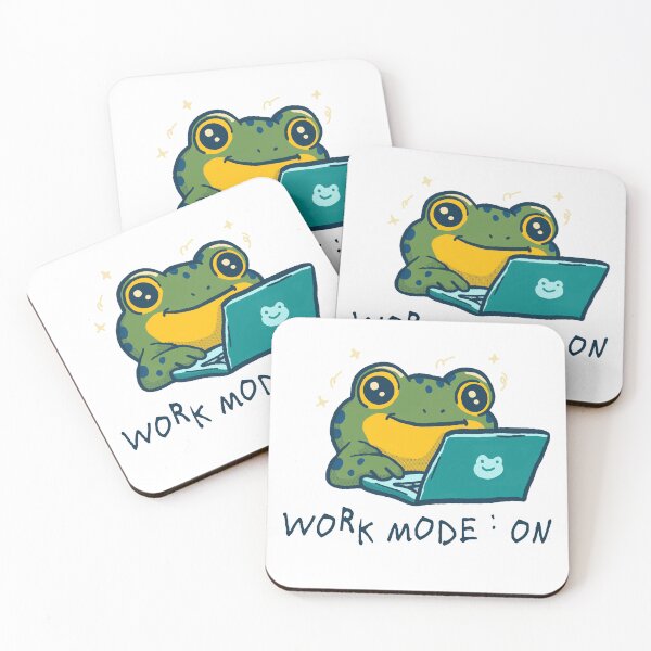 Item preview, Cute Frog with Laptop designed and sold by benyrhmt.