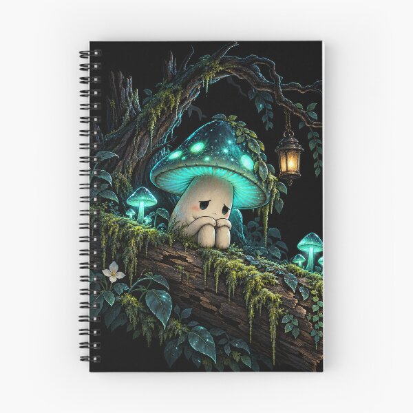 Item preview, Sad Little Mushroom — Glowing Forest at Midnight Art designed and sold by Dark Energy.