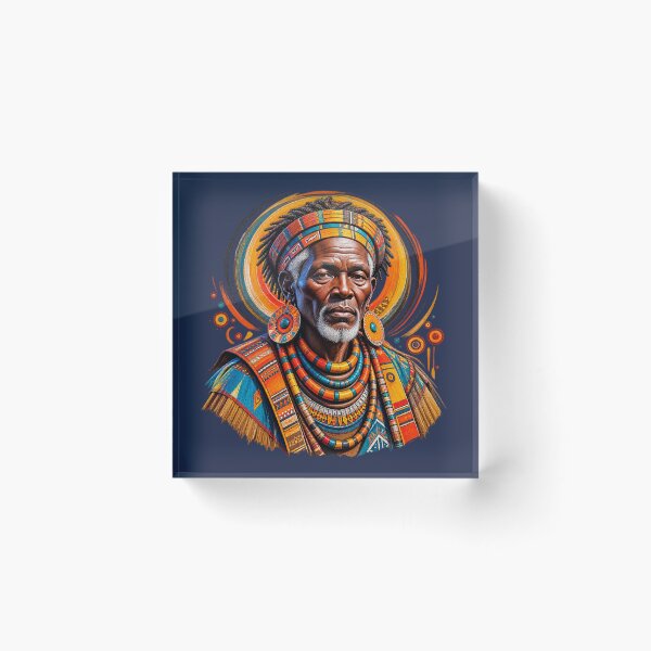 Item preview, African Spiritual Elder Portrait Art | Ancestral Wisdom Keeper | African Spirituality Wall Art designed and sold by 'VARI'.