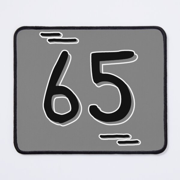 Item preview, Number 65 - Bold Black Artistic Numeral Design designed and sold by Dyche Studio.