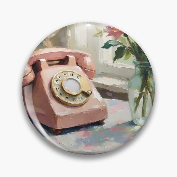 Item preview, Vintage Pink Rotary Phone with Roses Art designed and sold by ShopValueBiz.