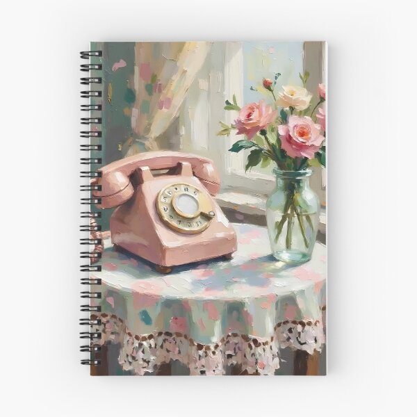 Item preview, Vintage Pink Rotary Phone with Roses Art designed and sold by ShopValueBiz.