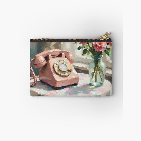 Item preview, Vintage Pink Rotary Phone with Roses Art designed and sold by ShopValueBiz.