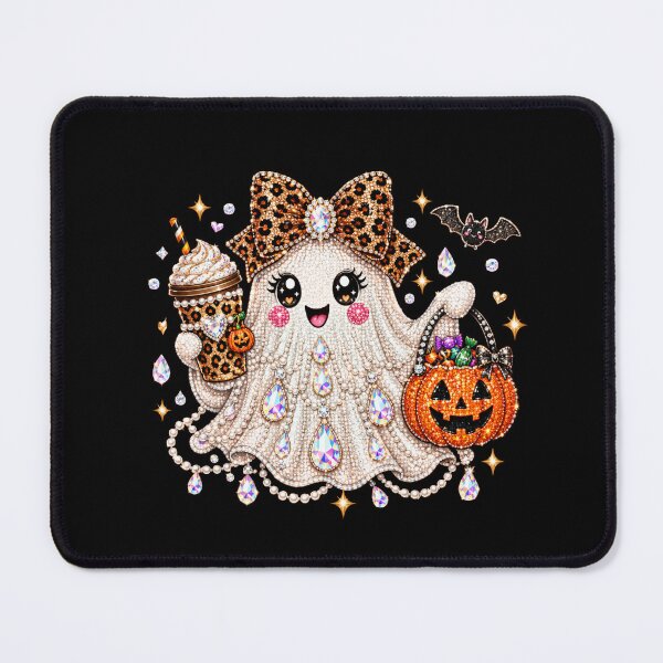Item preview, Glam Sparkle Ghost with Iced Coffee and Pumpkin designed and sold by hamadacolonel.