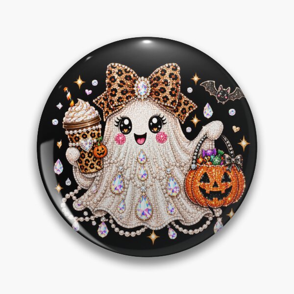 Item preview, Glam Sparkle Ghost with Iced Coffee and Pumpkin designed and sold by hamadacolonel.
