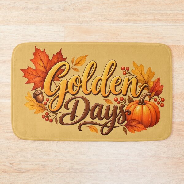 Item preview, Golden Days – Cozy Autumn Pumpkin & Fall Leaves Typography designed and sold by blankTeeShirt.