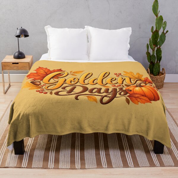 Item preview, Golden Days – Cozy Autumn Pumpkin & Fall Leaves Typography designed and sold by blankTeeShirt.