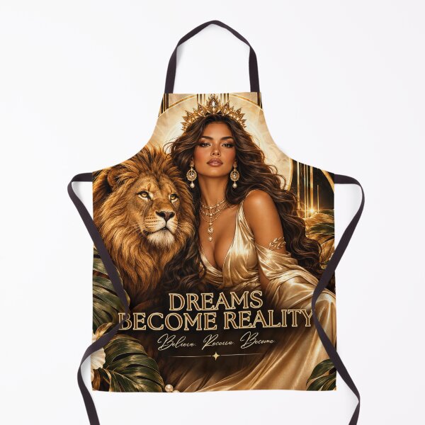 Item preview, Dreams Become Reality Queen & Lion Luxury Gold Artwork – Empowerment & Manifestation Design designed and sold by MoodLay.