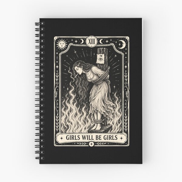 Item preview, Girls Will Be Girls Smoking Witch Burning At The Stake Tarot Card designed and sold by DestiniHill.