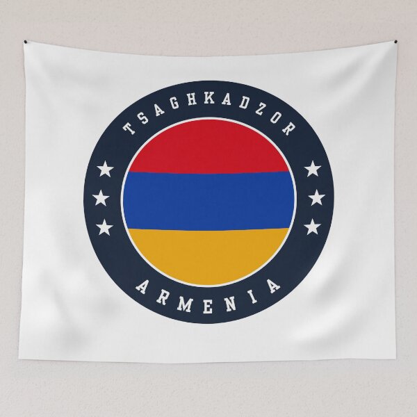 Item preview, Tsaghkadzor Armenia Armenian Flag Souvenir Round Badge Crest designed and sold by jeshands.