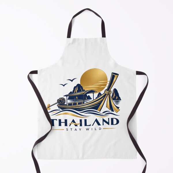 Item preview, Thai Longtail Boat Golden Sun Adventure Stay Wild Emblem designed and sold by Nicha Studio.