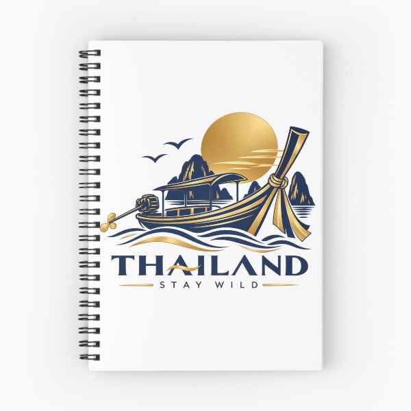 Item preview, Thai Longtail Boat Golden Sun Adventure Stay Wild Emblem designed and sold by Nicha Studio.
