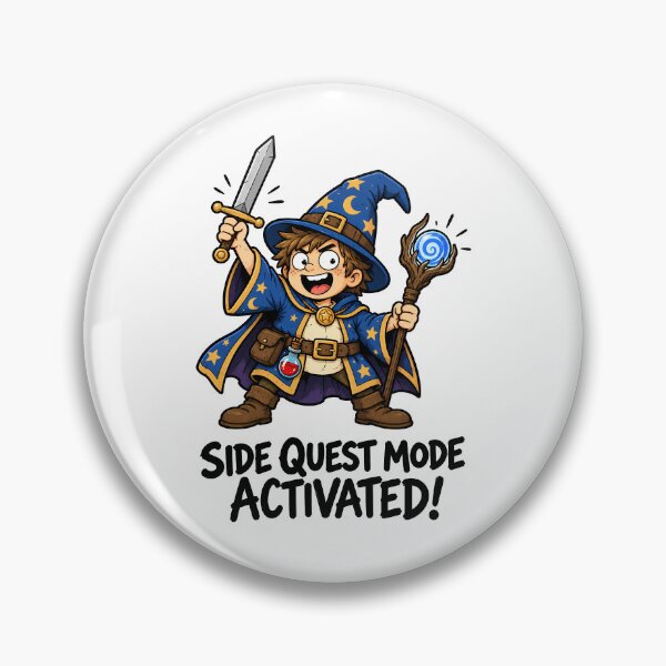 Item preview, Side Quest Mode Activated Funny Wizard Gamer Fantasy designed and sold by ShirtWreck.