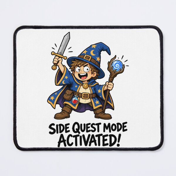 Item preview, Side Quest Mode Activated Funny Wizard Gamer Fantasy designed and sold by ShirtWreck.