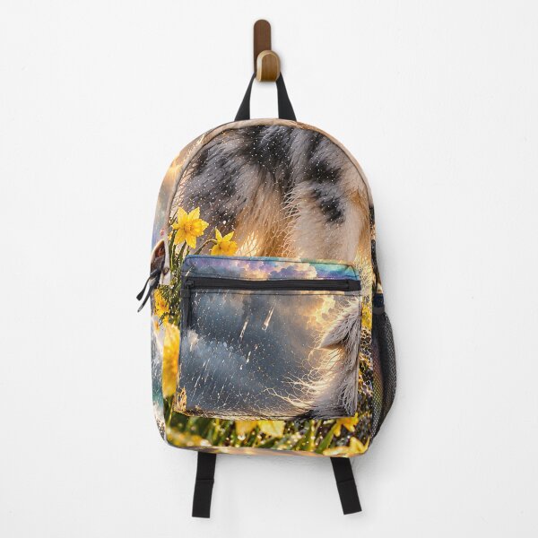 Item preview, Australian Shepherd under rainbow in space designed and sold by knuppify.