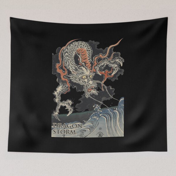 Item preview, Mythical Dragon Ascending Stormy Seas Japanese Art designed and sold by StantonHahn.