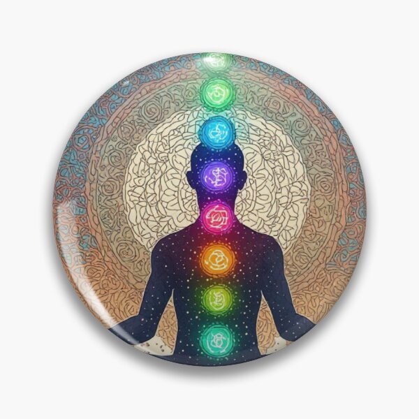 Item preview, Seven Chakras Meditation Mandala Spiritual Space Main Tag designed and sold by AuraCelestial.