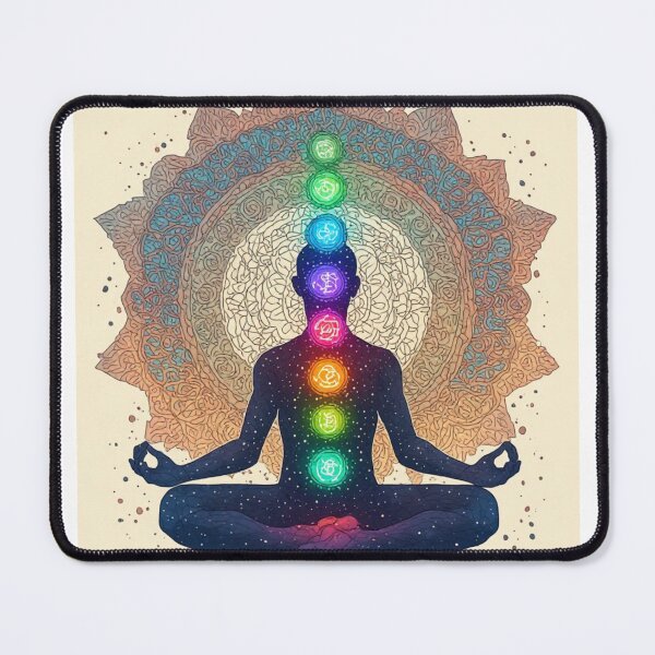 Item preview, Seven Chakras Meditation Mandala Spiritual Space Main Tag designed and sold by AuraCelestial.
