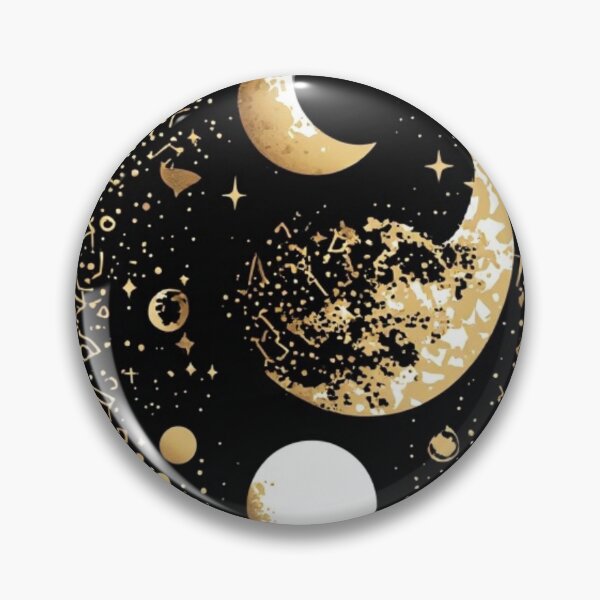 Item preview, Golden Lunar Phases Esoteric Star Charting designed and sold by AuraCelestial.