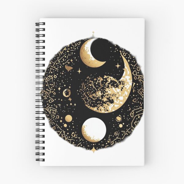 Item preview, Golden Lunar Phases Esoteric Star Charting designed and sold by AuraCelestial.