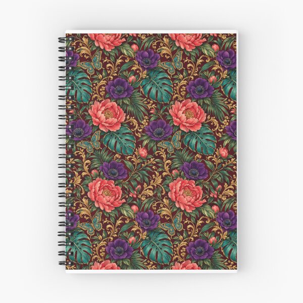 Item preview, Ornate Baroque Floral & Gold Filigree - Dark Botanical Wallpaper Pattern designed and sold by lovelys-store.