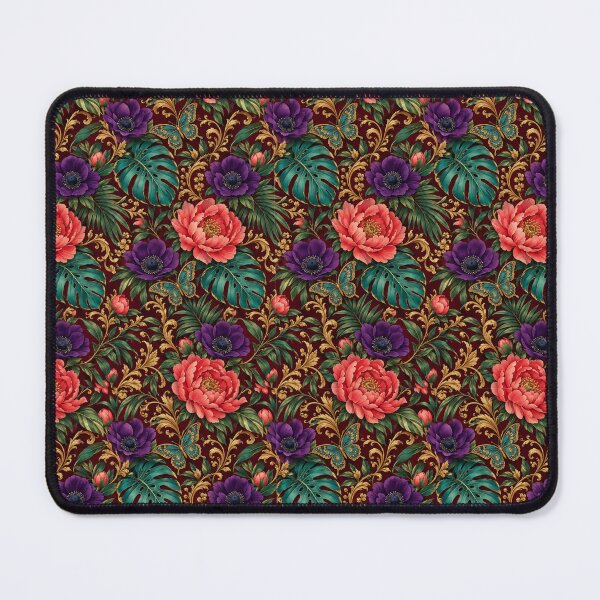 Item preview, Ornate Baroque Floral & Gold Filigree - Dark Botanical Wallpaper Pattern designed and sold by lovelys-store.