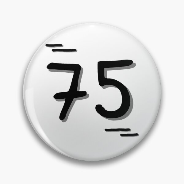 Item preview, Number 75 - Bold Black Artistic Numeral Design designed and sold by Dyche Studio.