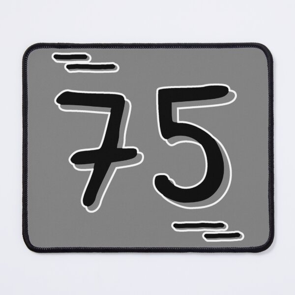 Item preview, Number 75 - Bold Black Artistic Numeral Design designed and sold by Dyche Studio.