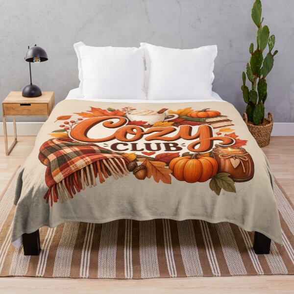 Item preview, Cozy Club – Autumn Coffee, Pumpkins & Fall Leaves designed and sold by blankTeeShirt.