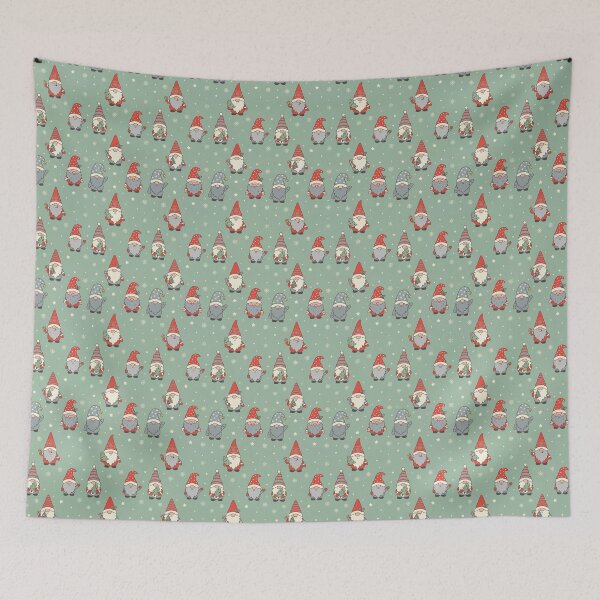 Item preview, Christmas Gnomes - Cute Kawaii Seamless Christmas Pattern designed and sold by inkaylindesign.