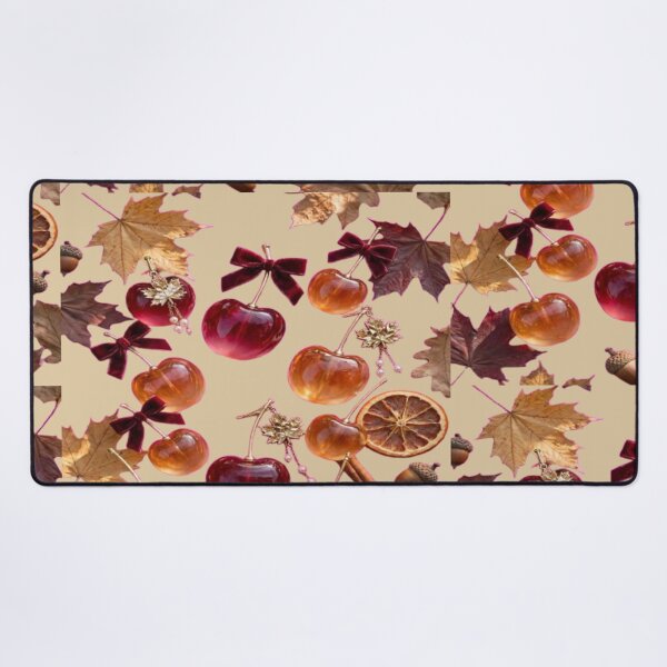 Item preview, Autumn motif with cherries, spices and fallen leaves designed and sold by PoenyL1rosy.