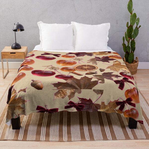 Item preview, Autumn motif with cherries, spices and fallen leaves designed and sold by PoenyL1rosy.
