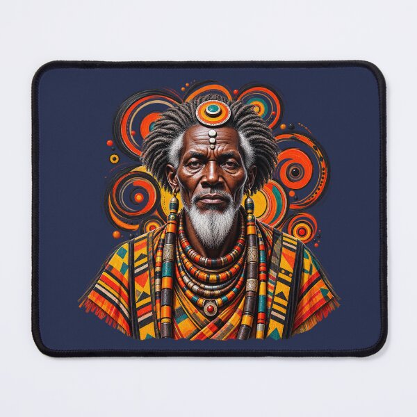 Item preview, Spiritual Elder Portrait Art | Ancestral Wisdom Keeper | African Spirituality Wall Art designed and sold by 'VARI'.