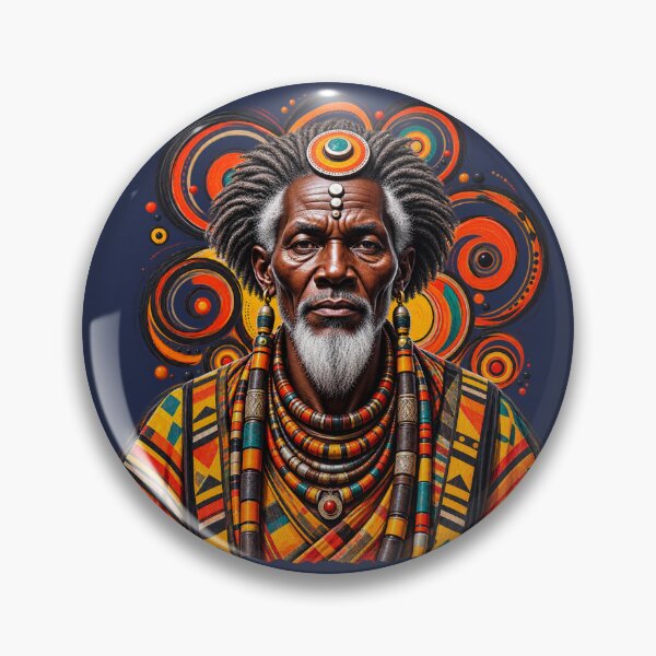Item preview, Spiritual Elder Portrait Art | Ancestral Wisdom Keeper | African Spirituality Wall Art designed and sold by 'VARI'.