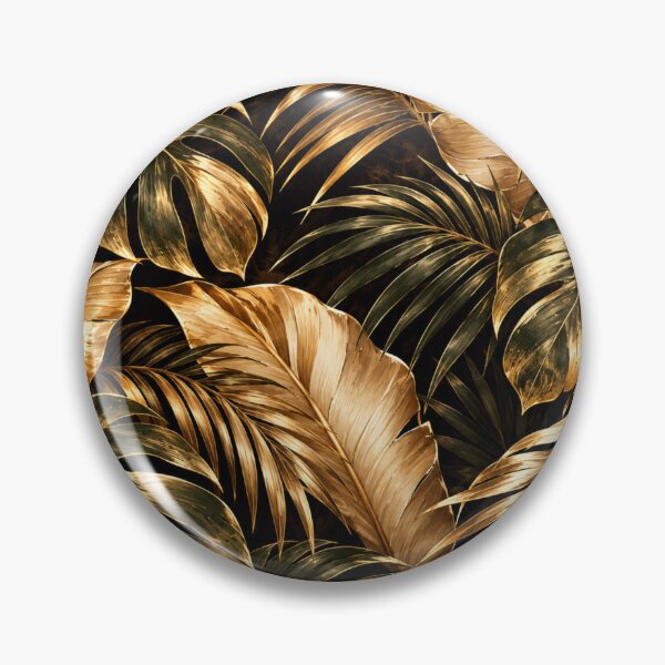 Item preview, Luxury Gold Tropical Leaves on Black Background – Elegant Botanical Jungle Artwork designed and sold by MoodLay.