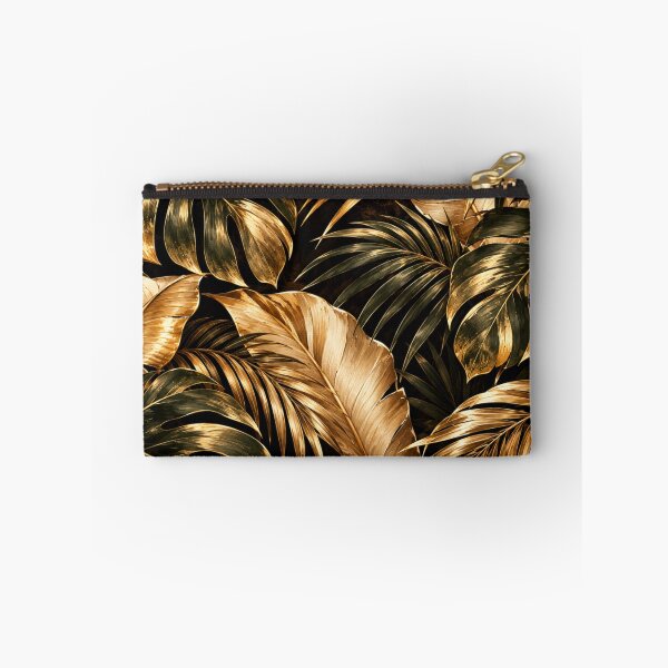 Item preview, Luxury Gold Tropical Leaves on Black Background – Elegant Botanical Jungle Artwork designed and sold by MoodLay.