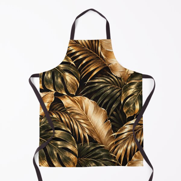 Item preview, Luxury Gold Tropical Leaves on Black Background – Elegant Botanical Jungle Artwork designed and sold by MoodLay.