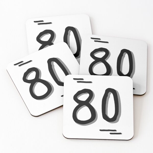 Item preview, Number 80 - Bold Black Artistic Numeral Design designed and sold by Dyche Studio.
