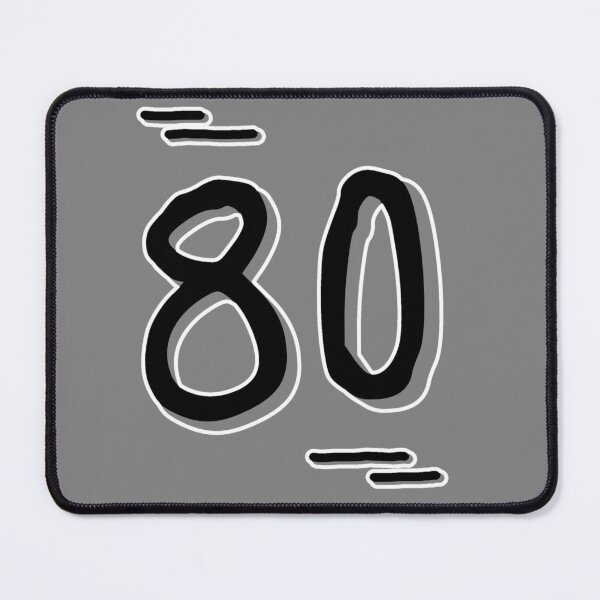 Item preview, Number 80 - Bold Black Artistic Numeral Design designed and sold by Dyche Studio.